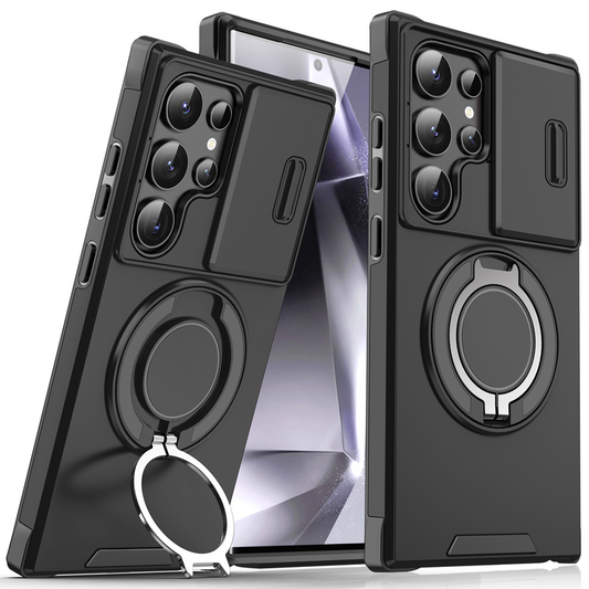 📱 50 % DE RÉDUCTION EN CE MOMENT ! 💎 Coque de téléphone avec support magnétique pour Samsung – Couvercle coulissant pour l'appareil photo, anneau de prise en main à 360° et béquille – Protection totale et visionnage mains libres ✨