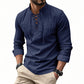 🔥Offre à durée limitée – Chemise unie en lin et coton mélangés pour homme