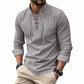 🔥Offre à durée limitée – Chemise unie en lin et coton mélangés pour homme