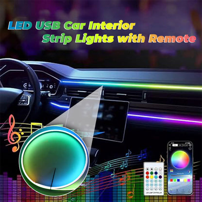 Bandes lumineuses LED USB pour intérieur de voiture avec télécommande