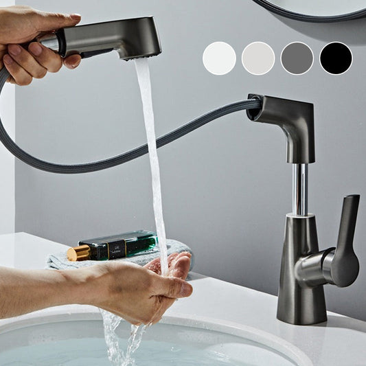 Mitigeur de salle de bain à un trou avec douchette extractible💦