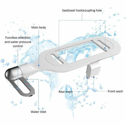 Accessoire de bidet non électrique, hygiénique et autonettoyant pour toilettes, avec double jet