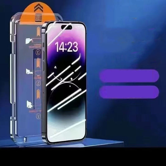 Protecteur d'écran en verre trempé HD/anti-regards indiscrets avec installation anti-poussière automatique