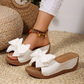 👡 60% DE RÉDUCTION! 🎀 Sandales Compensées à Bout Ouvert & Nœud Papillon pour Femmes – Élégantes, Confortables & Parfaites pour l'Été ☀️