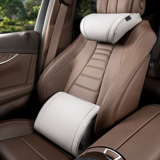 🔥Offre à durée limitée-Ensemble appui-tête et coussin lombaire ergonomiques pour siège auto