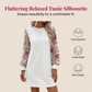 🌺 50 % DE RÉDUCTION💐Robe à manches en maille brodée de fleurs pour femme