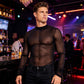 🔥BONNE AFFAIRE🔥T-shirt à manches longues en maille transparente pour homme