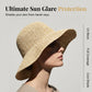 ☀️-50% | Chapeau paille large bord tissé main femme pliable
