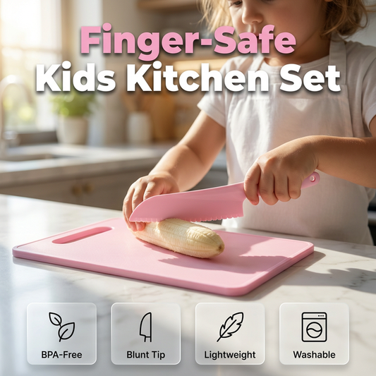 🥳SOLDES 2026🥳Ensemble couteau de cuisine et planche à découper sécurisés pour enfants