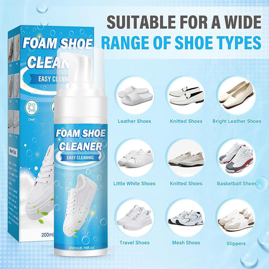 🔥VENTE CHAUDE🔥Kit de nettoyage pour chaussures en mousse avec brosse et serviett