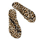 Tongs à motif léopard avec pendentif en forme de cœur