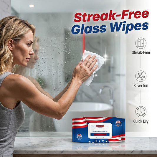 Lingettes nettoyantes sans traces pour vitres et carrelage