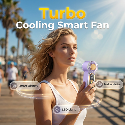 Ventilateur portable à main avec écran numérique