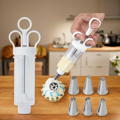📢 OFFRE LIMITÉE −50% ! ⏰ Kit Pistolet à Décorer en Inox – Set Complet de Douilles et Embouts – Décorez l’Intérieur et l’Extérieur ✨