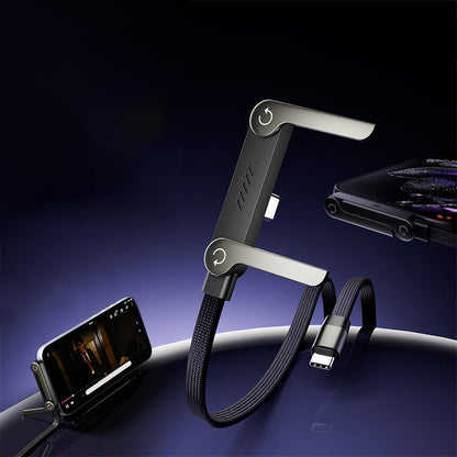 📱 Câble de recharge rapide 2-en-1 avec support pour téléphone – Rechargez votre téléphone et regardez des vidéos sans avoir à le tenir ⚡
