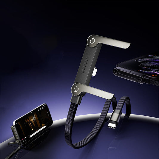 📱 Câble de recharge rapide 2-en-1 avec support pour téléphone – Rechargez votre téléphone et regardez des vidéos sans avoir à le tenir ⚡