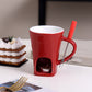 🍫🫕 Tasse à fondue au chocolat en céramique | Chauffe-plat à bougie – 200 ml ✨