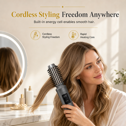 2-in-1 Cordless Electric Hair Straightener & Curling Brush