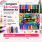 12 Pack Dual Tip Glitter Markers and Highlighters Set 24 Colors Double Ended Soft Brush Tip Pens for Student Art Drawing