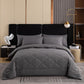 📢📢50 % DE RÉDUCTION !! ⏰ Ensemble de couette matelassée 3 pièces avec taies d'oreiller – Microfibre toutes saisons