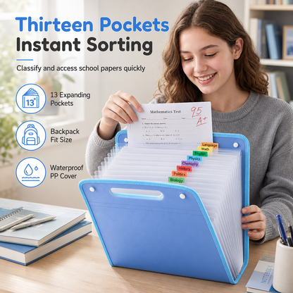 📁 Chemise A4 à soufflets | 13 pochettes