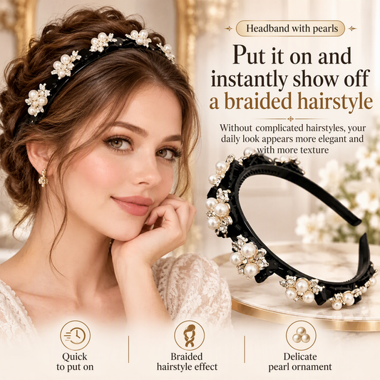 Bandeau de style vintage orné d'une perle