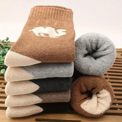 Chaussettes style vintage en fausse laine avec doublure épaisse en bouclette