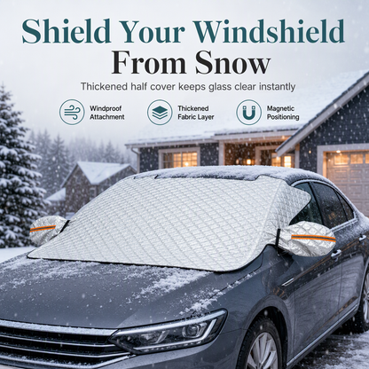 ⏳Offre spéciale à durée limitée⏰Couverture magnétique épaisse pour pare-brise de voiture, protection hivernale contre la neige, demi-couverture pour pare-brise avant, pour berlines et SUV