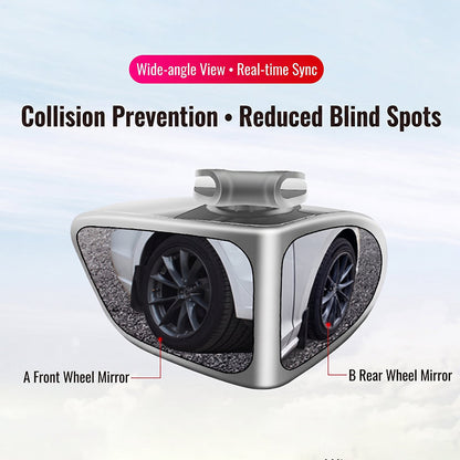 Rétroviseur à double lentille, orientable à 360°, pour angle mort