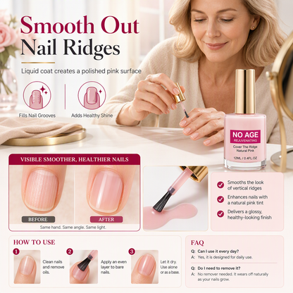 Liquide lissant et comblant les stries des ongles, rose nude brillant, pour ongles irréguliers, 12 ml