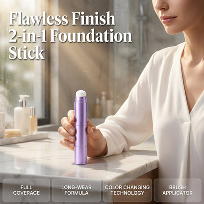 💄🖌️ Stick 2-en-1 anticernes-fond de teint avec pinceau estompeur intégré | Application et estompage en une seule étape pour un maquillage quotidien simplifié 💗