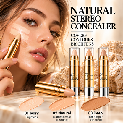 Stick correcteur naturel sans traces – 3 en 1 : camoufle, illumine et sculpte