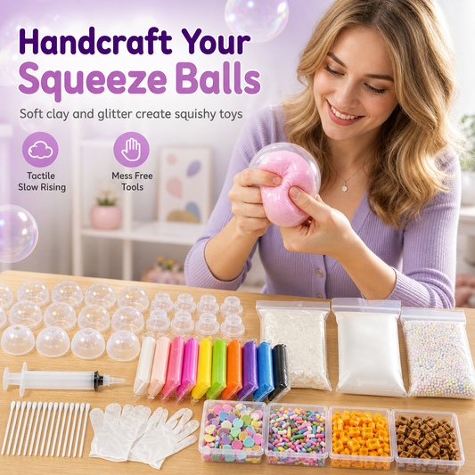 Kit de bricolage « balle anti-stress en pâte à modeler » : ensemble de jouets faits main pour soulager le stress chez les enfants