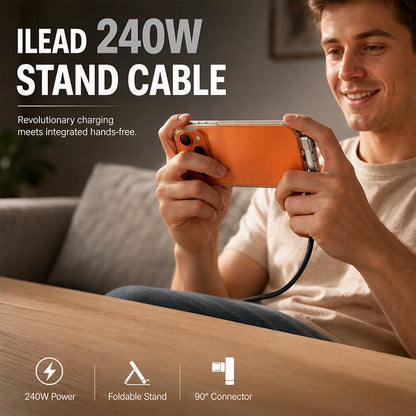 Support pliable 2-en-1 avec câble tressé Type-C à chargement rapide de 240 W